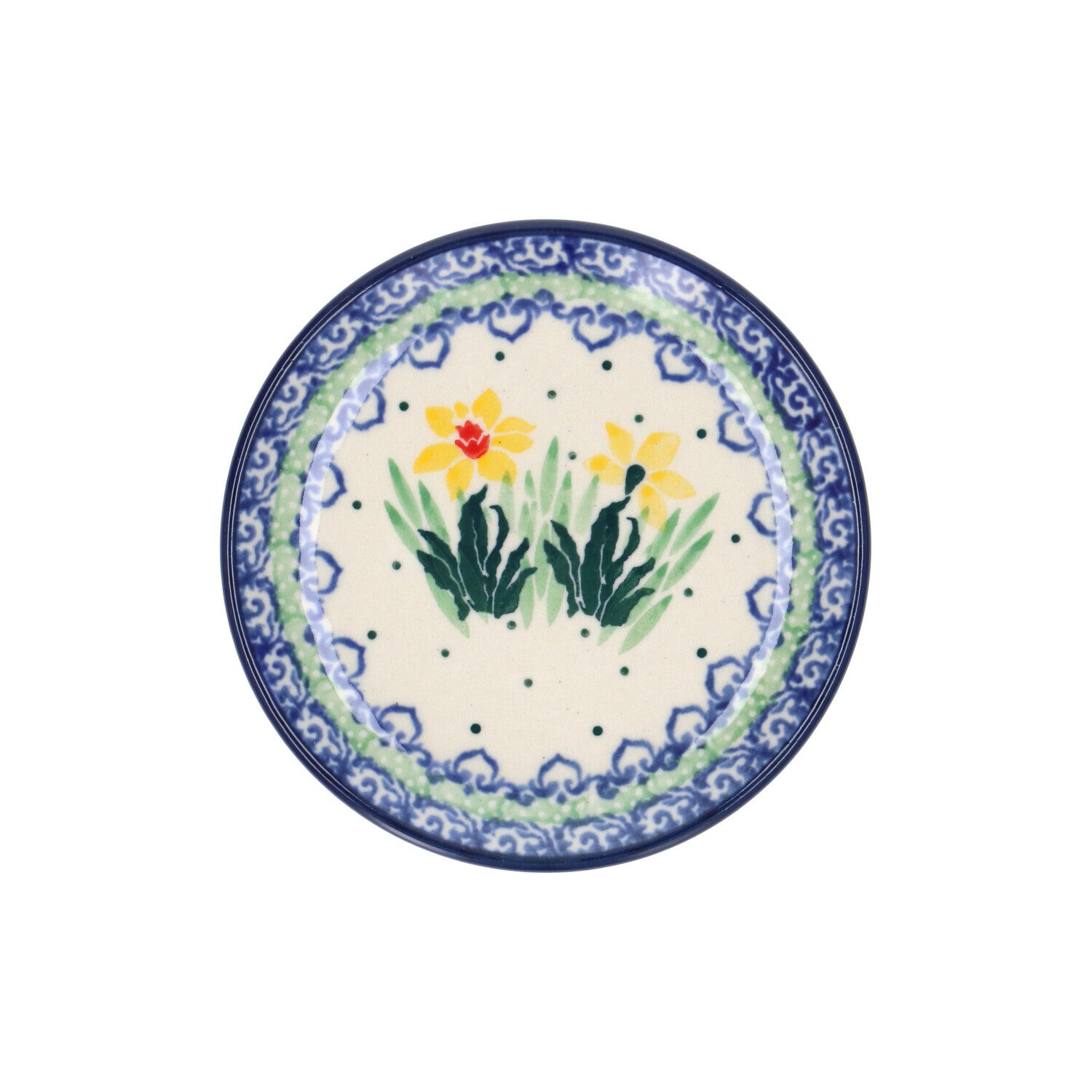 Bunzlau Castle Teabag Dish Round - Dancing Daffodils  1262-2754
