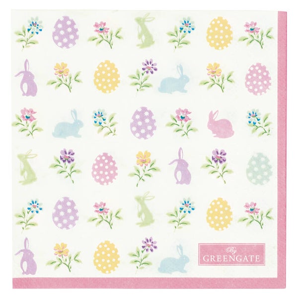 GreenGate Paper Napkins Cilja Easter White Small 20 pcs  PAPNAPSCIE0112