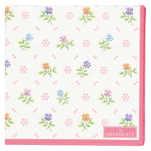 GreenGate Paper Napkins Cilja White Small 20 pcs  PAPNAPSCIL0112