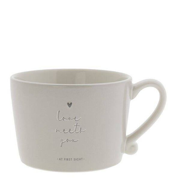 Bastion Cup White/Love meets you Grey10x8x7cm  RJ/CUP 106 GR