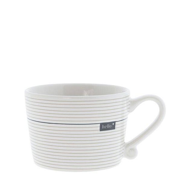Bastion Cup White sm / Stripes Titane Hello 8.5x7x6cm  RJ/CUP SM 017 BT