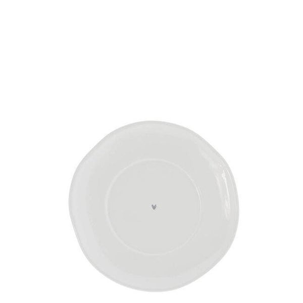 Bastion Plate Cup sm 13cm White/Heart in Grey  RJ/PL CUP SM 104 GR.