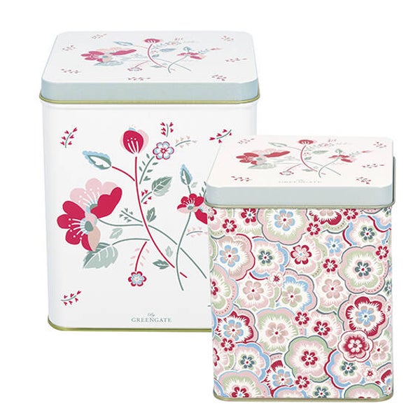 GreenGate Square Box Mozy Pale Pink Set of 2  TINSQU2PCSMOZ1906