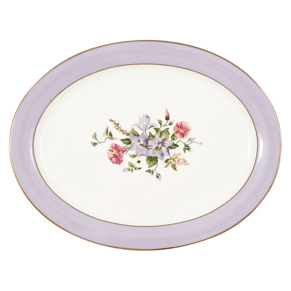 * GreenGate Oval Serving Plate Jacobe White  STWOSPPJAB0102
