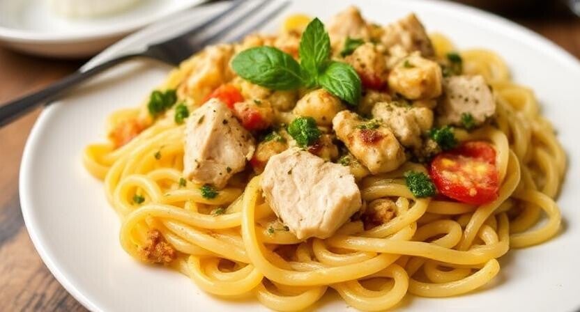 Pasta de Calabacín con Pollo