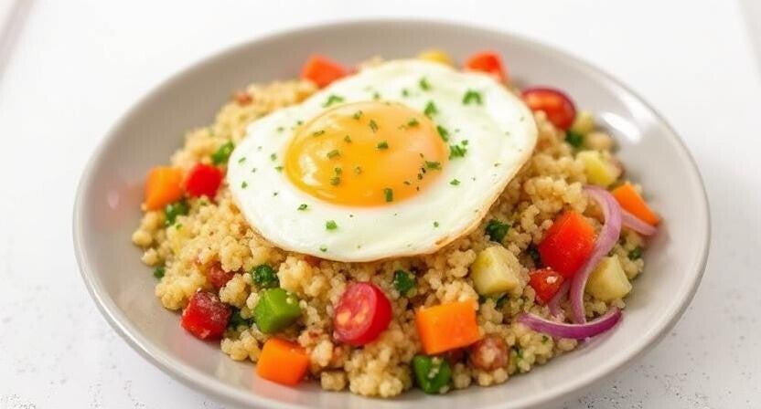 Salteado de Quinoa con Verduras y Huevo