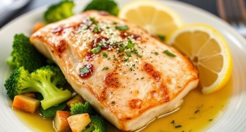 Filete de Salmón al Horno con Brócoli y Boniato
