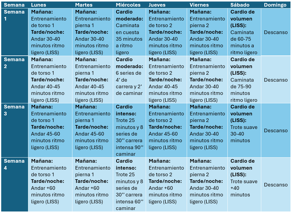 Como hacer un entrenamiento concurrente