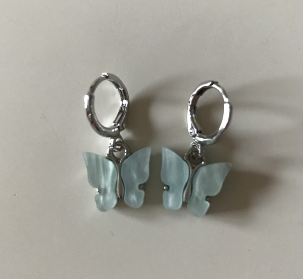 Vlinder oorbellen blauw