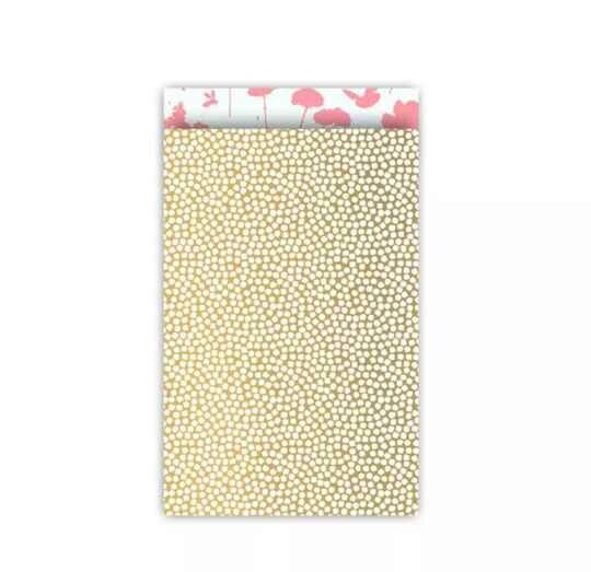 Flower gold white dots 12x19 cm