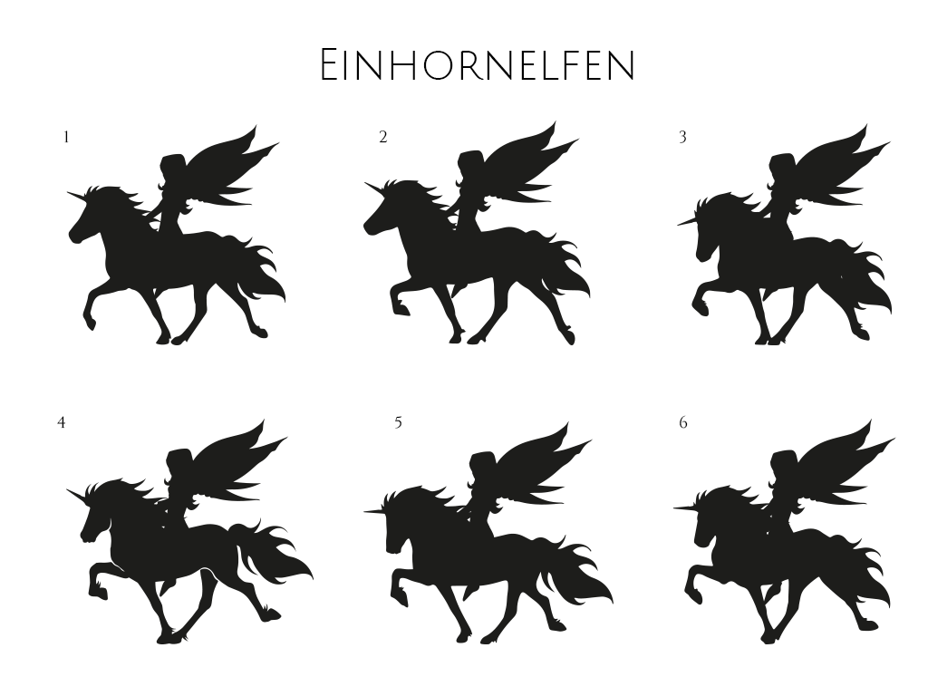 Aufkleber – Motivtafel „Einhornelfen“