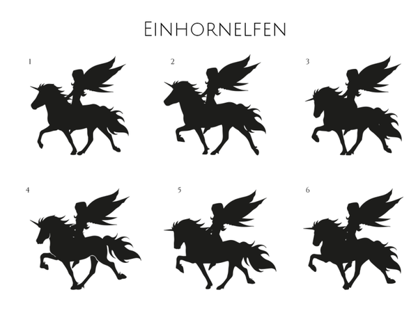 Aufkleber – Motivtafel „Einhornelfen“