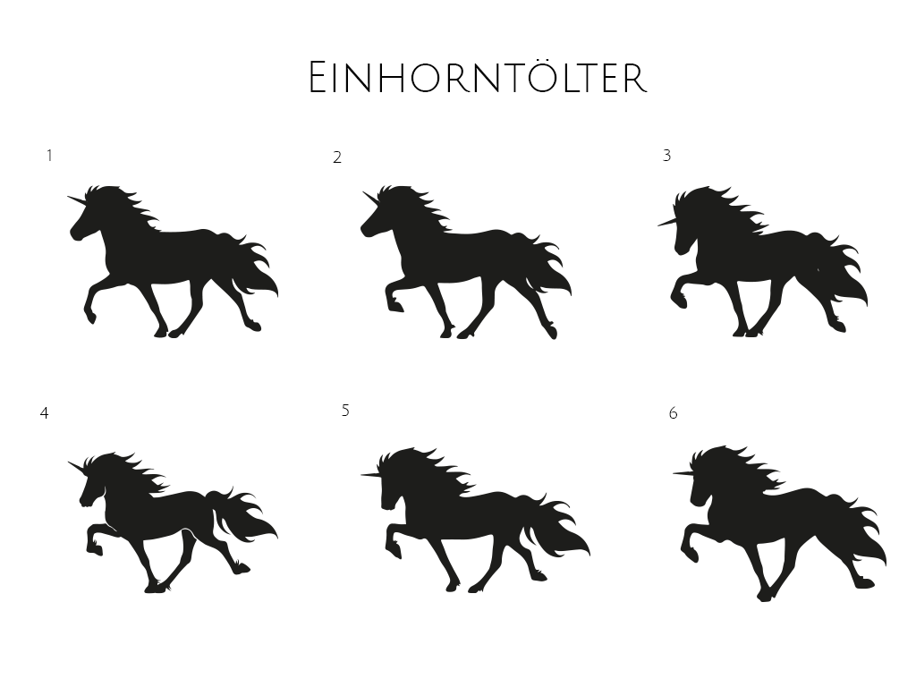 Aufkleber Einhorn – Motivtafel „Einhorntölter“