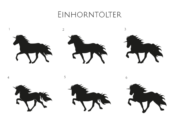 Aufkleber Einhorn – Motivtafel „Einhorntölter“