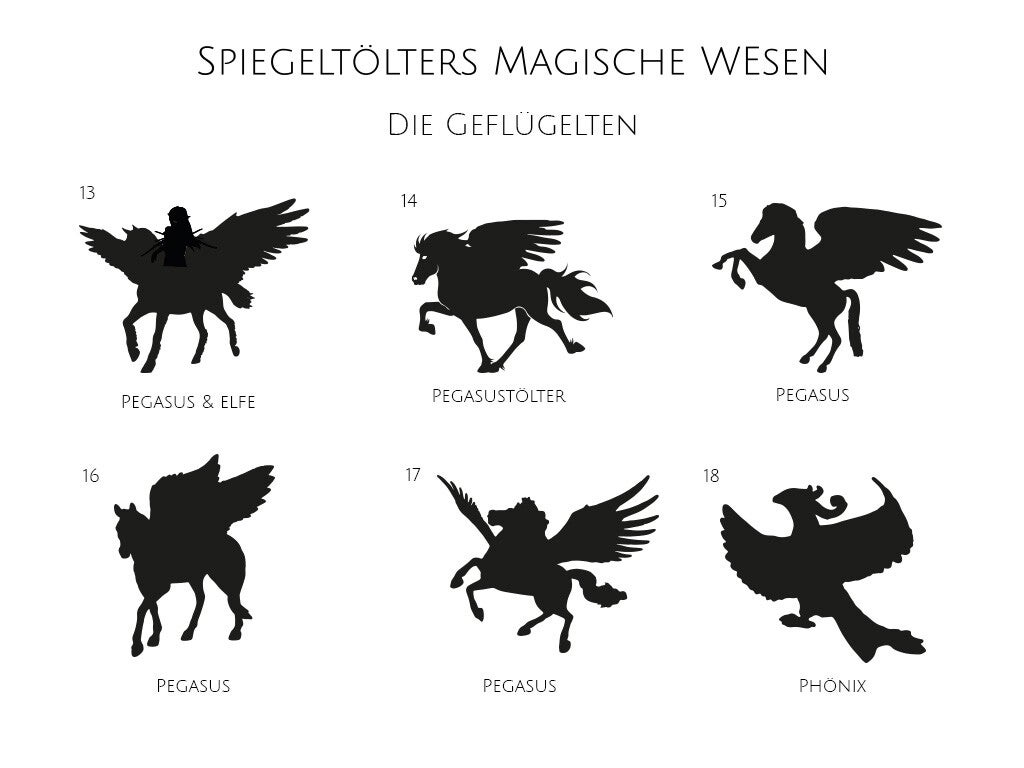 Aufkleber – Motivtafel „Magische Wesen: Die Geflügelten“