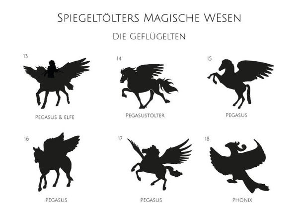 Aufkleber – Motivtafel „Magische Wesen: Die Geflügelten“