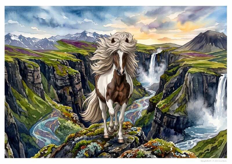 Kunst-Poster "Die Magie der Islandpferde"