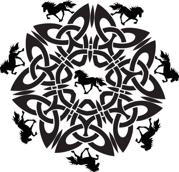 Aufkleber – Tribal-Mandala mit Islandpferd Tölter