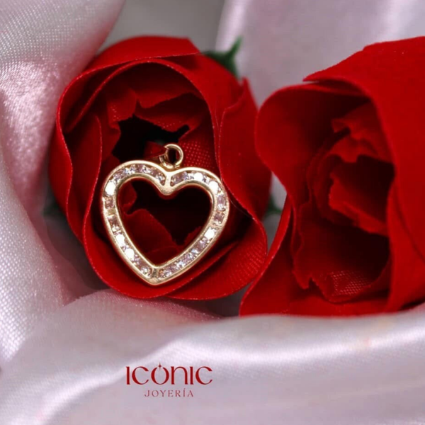 DIJE MAXI CORAZON PIEDRAS