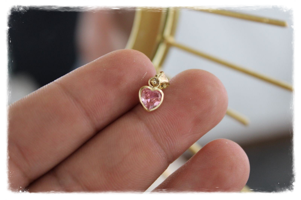 DIJE MINI CORAZON ROSA