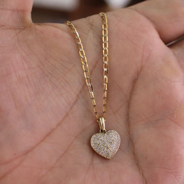 DIJE CORAZON BLANCO PIEDRAS