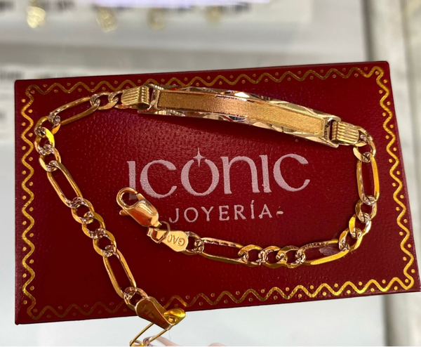 Pulsera placa oro 14k