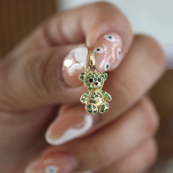 DIJE OSO ZIRCONIAS VERDE