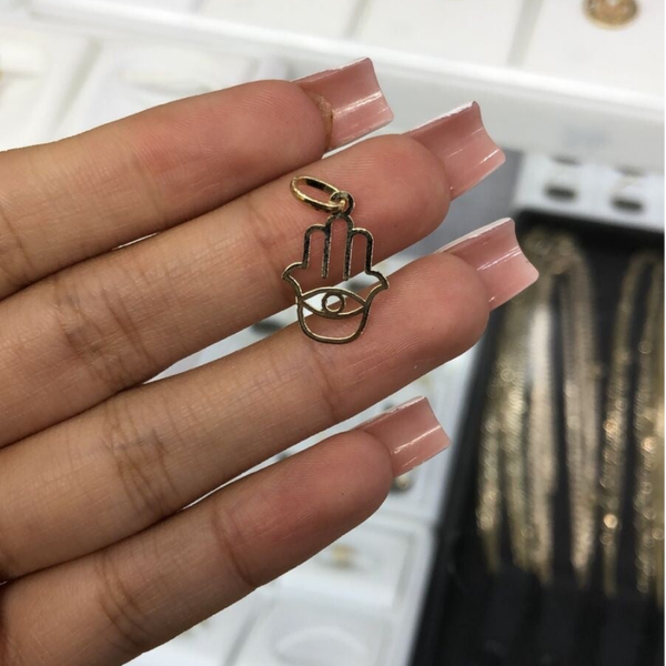 Dije silueta de mano de Fátima