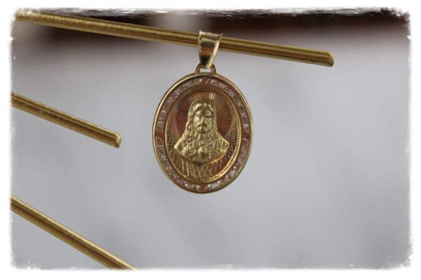 MEDALLA SAGRADO CORAZON ROSA