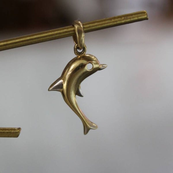 DIJE DELFIN CON ORO BLANCO
