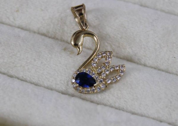 DIJE CISNE RUBI AZUL