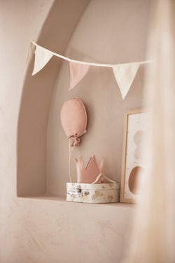 Vlaggenlijn 200x17cm - Wild Rose/Ivory