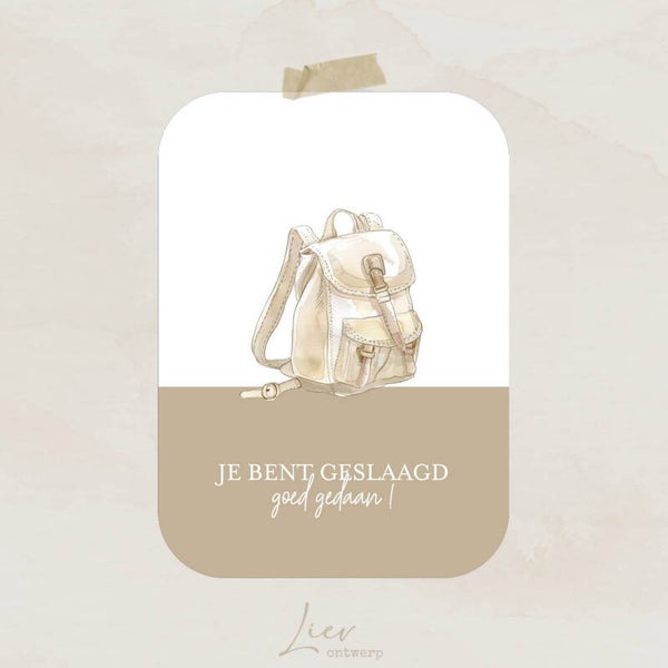 Schooltas | Je bent geslaagd , goed gedaan!