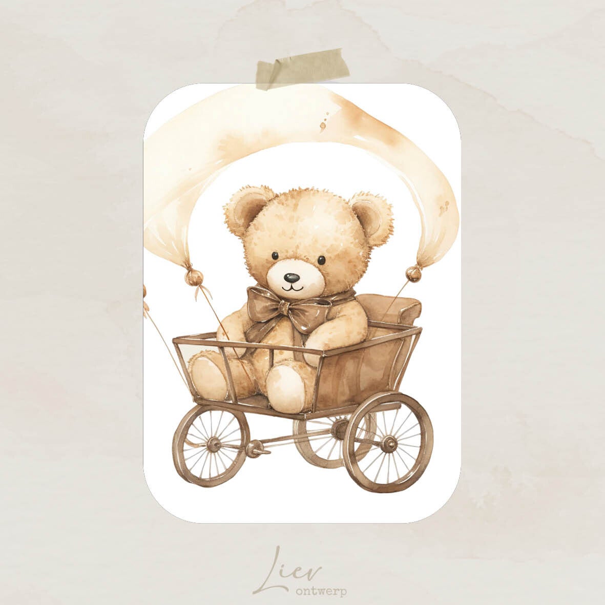 Beertje in een karretje