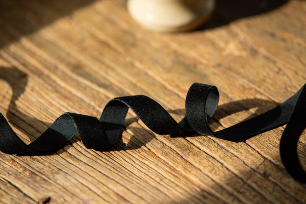 Fluweel lint 15mm Zwart