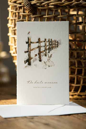 KERST | Konijntjes in de sneeuw - De beste wensen voor het nieuwe jaar