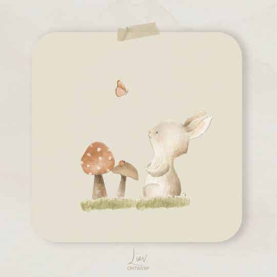 Konijntje met vlinder