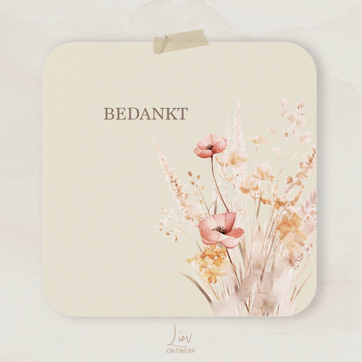 Veldbloemen - Bedankt | Vierkant