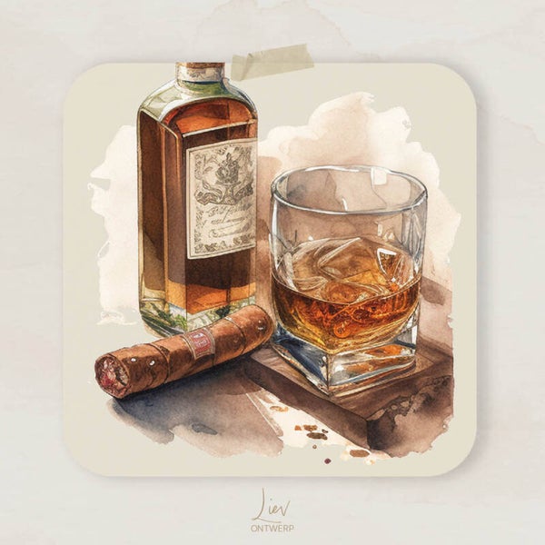 Whiskey met een sigaar | Vierkant