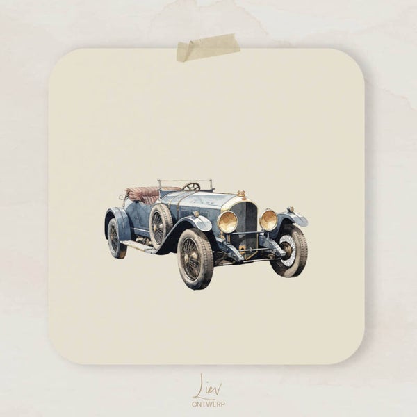 Donkerblauwe oldtimer