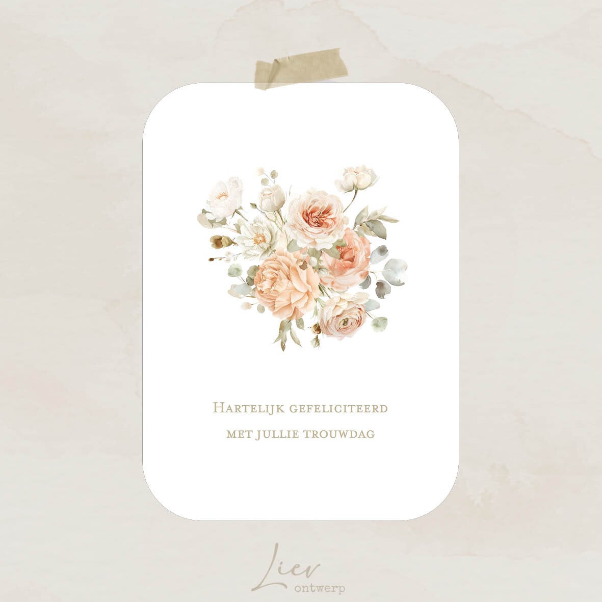 Peach Rozen | Hartelijk gefeliciteerd met jullie trouwdag