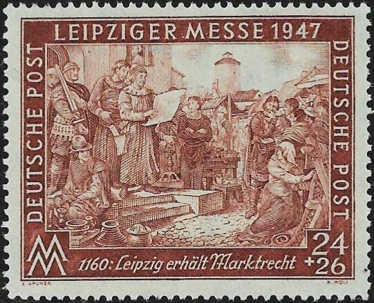 timbres Allemagne foire Leipzig 1947 droit marché 1160