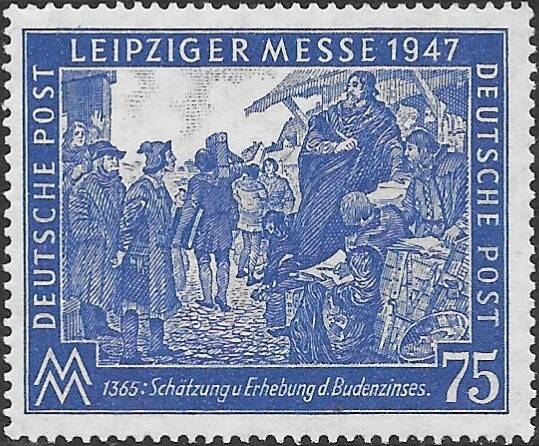 timbres Allemagne foire Leipzig 1947 taxe étals 1365