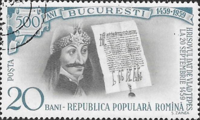 timbre Le document du voïévode du 20 septembre 1459 Roumanie 20 septembre 1959