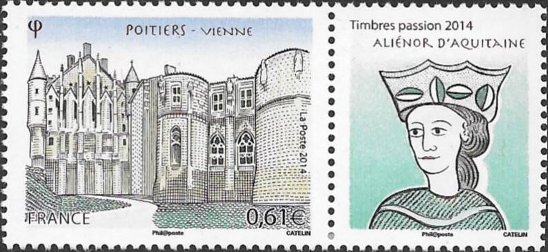 Timbre palais des comtes de Poitiers et des ducs d’Aquitaine Aliénor France 1 mai 2014