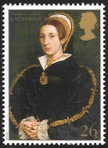 timbre royauté Angleterre 1997 Catherine Howard Holbein