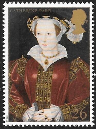 timbre royauté Angleterre 1997 Catherine Parr portrait