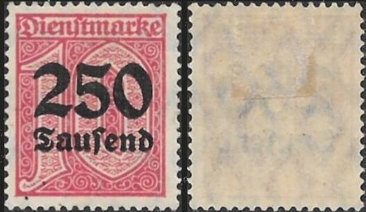Timbres Dienstmarke Allemagne 1920 surcharge