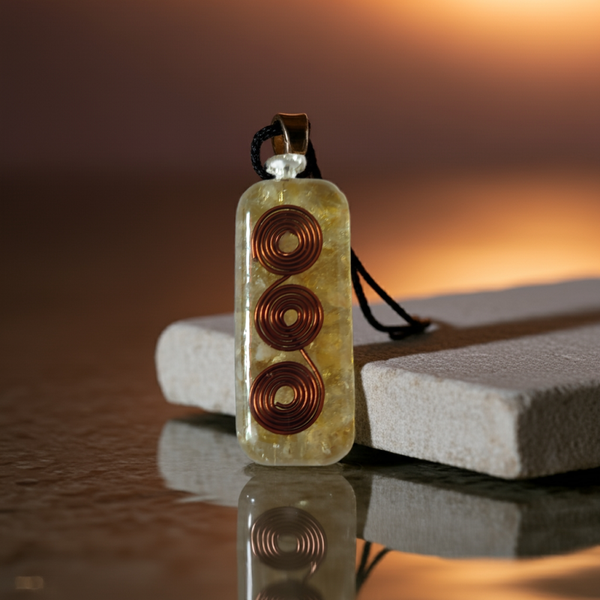 Citrine & Copper Orgonite Pendant