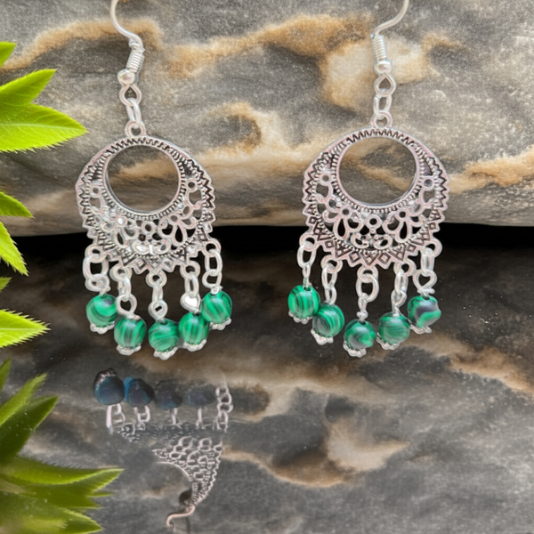 Malachite Boho Earrings